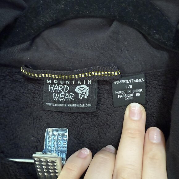 Mountain Hardwear Jacket Womens Large Black Fleece Full Zip Outdoors Hiking Warm - Picture 5 of 13